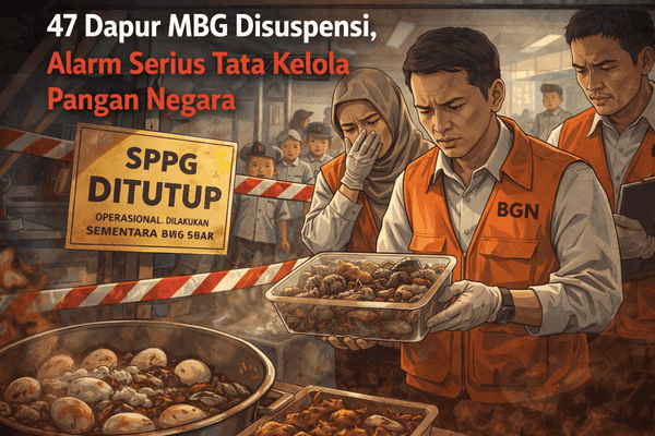 47 Dapur MBG Disuspensi, Alarm Serius Tata Kelola Pangan Negara